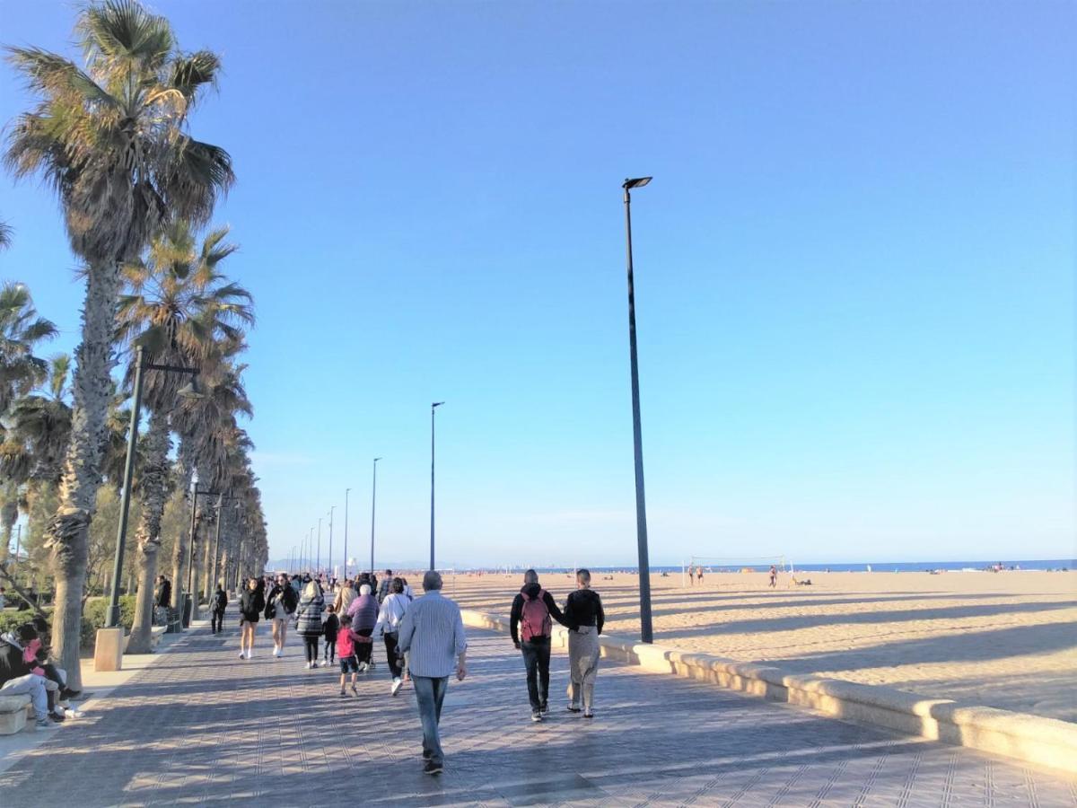 Habitacion En Playa Malvarrosa Con Bano Privado -No Ac- 발렌시아 외부 사진